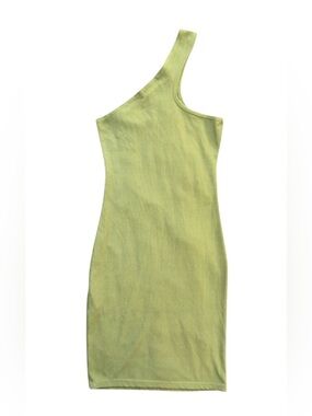 PrettyLittleThing Lime One-Shoulder Dress